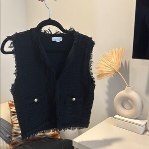J. Crew Black Textured Vest